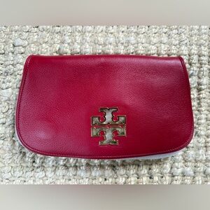 Tory Burch Cherry Red Leather Pouch